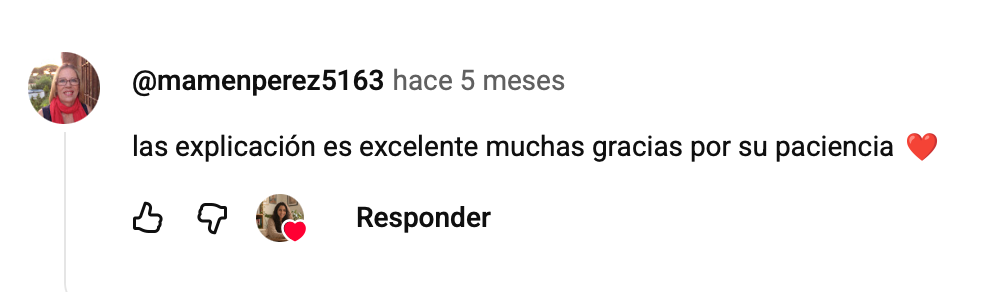 Comentario en YouTube
