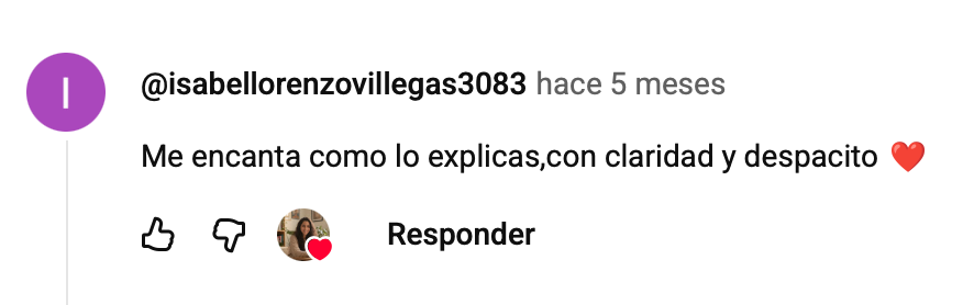 Comentario en YouTube