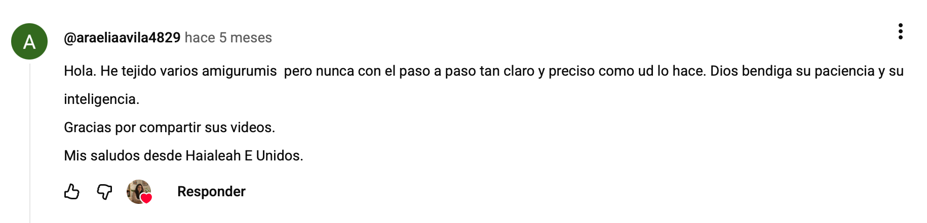 Comentario en YouTube